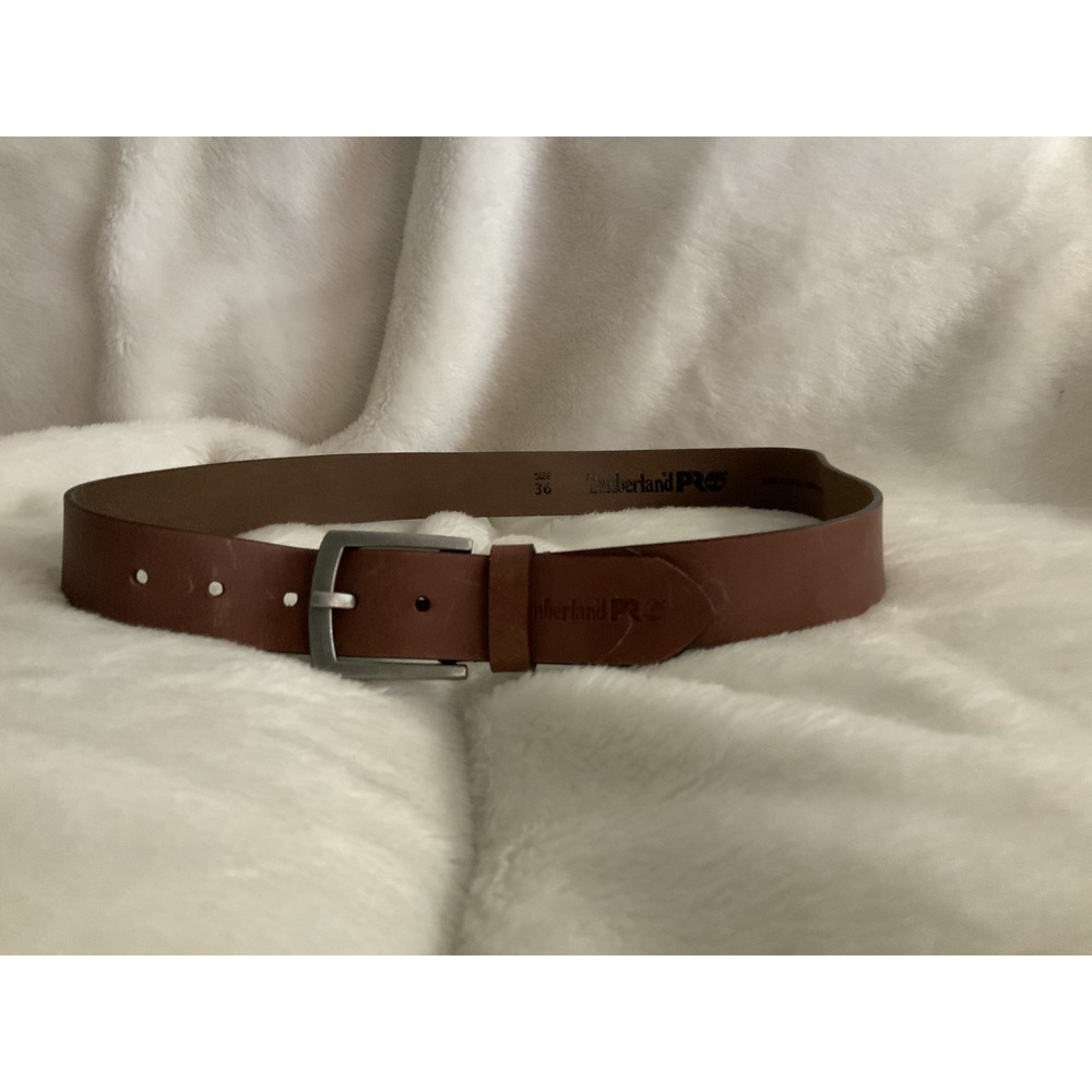Timberland Pro Belt Brown Mens Sz 36 Genuine Full Grain Leather